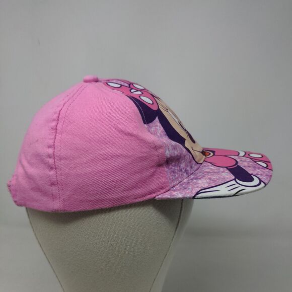 Disney Junior Girl's Minnie Mouse Strapback Hat Pink Size Toddler Big Print - Picture 4 of 9